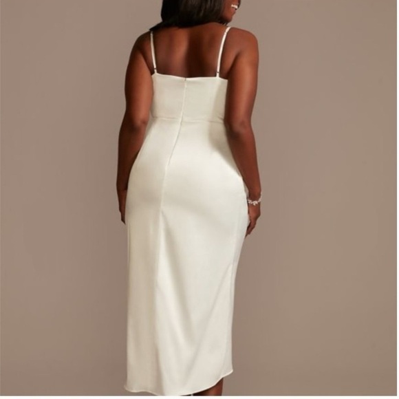 DB STUDIO hand-pleated spaghetti strap charmeuse slip dress - Picture 5 of 15